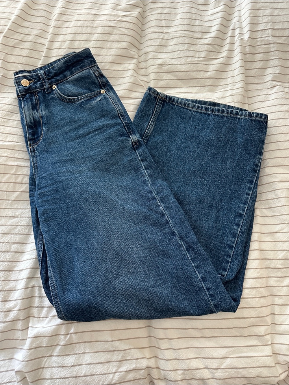 Zara Mid-Rise Wide Leg Denim Jeans